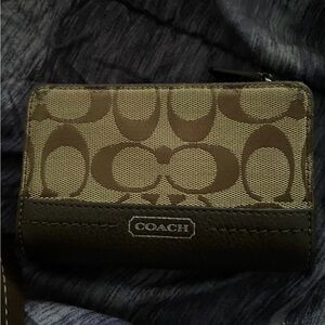 Coach Tan and Brown Signature Wallet